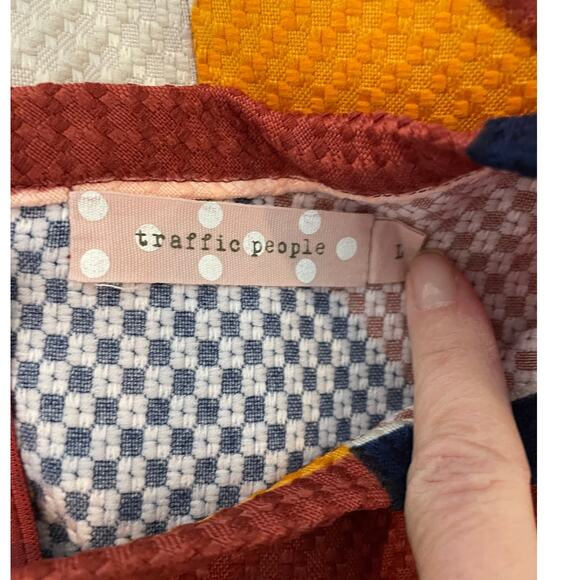 Traffic People Retro 60's Look Colorblock Short Sleeve Shift Dress Size L - Picture 4 of 7